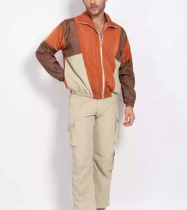 Veste coupe-vent de style tendance en gros, à blocs de couleur, grande taille, logo personnalisé, veste coupe-vent respirante pour hommes - Product Image 3