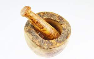 Mortero y mortero rústico de madera de Olivo-Molinillo de especias de hierbas de 4,7 pulgadas Mezclador Masala Tazón manual Condimentos Trituradora de pastillas - Product Image 4