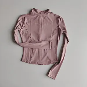 OEM al por mayor de las mujeres chaqueta de Yoga transpirable prendas de vestir exteriores de moda de manga larga con bolsillos mujeres chaqueta de Yoga con color personalizado - Product Image 2