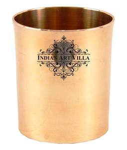 IndianArtVIila Vaso de cristal liso de bronce puro-260 ML para almacenamiento y bebida - Product Image 1