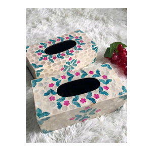 Luxury Mother <b>of</b> Pearl <b>Tissue</b> Holder <b>Box</b> Handcrafted Mother <b>of</b> Pearl <b>Tissue</b> Holder for Gifting and Decor - Product Image 4