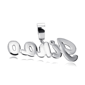 Collar Unisex con Nombre Personalizado en Estilo Cursivo, Plata de Ley con Baño de Oro, Piedra Moissanita, Regalo para Fiestas con Dijes Adicionales - Product Image 5