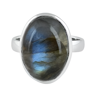 Anillo de piedras preciosas de labradorita ovalada, joyería Unisex de Plata de Ley 925, ajuste de bisel Chapado en plata de moda para bodas y fiestas - Product Image 6