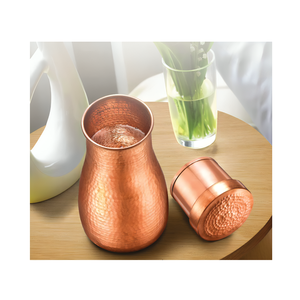Pure <b>Copper</b> <b>Jug</b> with Unique Design Handmade Ayurveda Vessel Perfect for Drinking Water Storage Kitchen Dining Essentials - Product Image 4