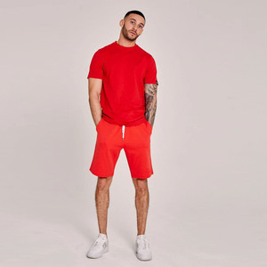 Haute qualité décontracté lâche 2 ensembles courts unisexe vente chaude personnalisé en détresse broderie ensemble de shorts pour hommes - Product Image 3