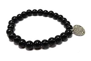 Femme Cristal Obsidienne noire & vie d'arbre Bracelet Rond Maker Stones Feng Shui Style Fashion Jewelry Energy-Giving Gift - Product Image 6