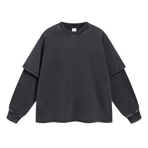 Sudadera con Capucha Personalizada para Hombre, 100% Algodón, Estilo Vintage, con Cremallera, Gruesa, Desgastada, de Doble Capa, Ajustada, para Invierno, Estilo Urbano - Product Image 2