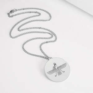 Collier Farvahar iranien persan en argent sterling 925, pendentif zoroastrien Ahura Mazda, bijoux religieux, cadeaux pour femmes et hommes - Product Image 4