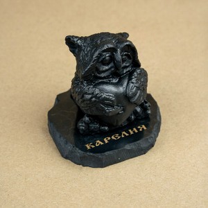 Figura de shungita: Búho y un corazón - Product Image 3
