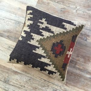 Funda de Cojín Tejida a Mano, Moderna, Cuadrada, de Lana Kilim, Ecológica, Lavable, Estilo Boho, para Decoración del Hogar - Product Image 2