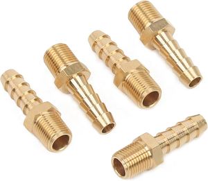 Raccord de tuyau droit en laiton durable, connecteur à double embout pour systèmes pneumatiques et hydrauliques - Product Image 2