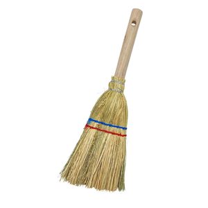 Saggina 15cm manico in legno scopa con 2 corde resistente robusto strumento di pulizia per caminetti stufe e barbecue lunghezza totale 36cm - Product Image 1