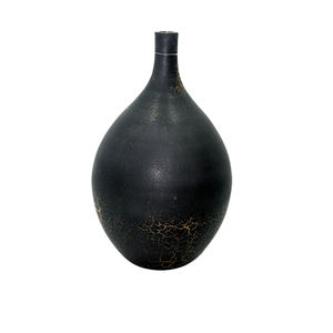 Nuevo florero de Metal decorativo textura negra con maceta de brillo dorado para el hogar y la Oficina Mesa decorativa hecha a mano a granel - Product Image 1