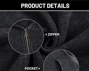 Sudadera con Capucha Básica 100% Algodón Lavado al Ácido, Oversize, Ecológica, para Hombre, Estilo Vintage, Lavado a la Piedra, Venta al por Mayor - Product Image 6