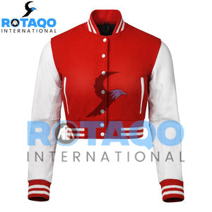 Veste courte pour femmes, style universitaire, personnalisée OEM, pour l'hiver, avec inscription, style lettreman, pour femmes - Product Image 1