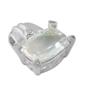Colgante de Piedra Lunar Plateada Hecho a Mano para Mujer, Estilo Religioso, Joyería de Piedras Preciosas en Oro Rosa, Regalo con Dijes de Platino - Product Image 2