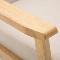 Fauteuil rembourré moderne de style japonais OEM | Chaise de loisirs en tissu et bois pour chambre à coucher, salon et meubles de maison