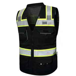 Dernière nouvelle haute qualité 100% Polyester multi-poches fermeture éclair sécurité haute réfléchissant vêtements de sécurité hommes 2025 gilet et veste de sécurité - Product Image 2