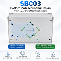 Boîtier en aluminium sans ventilateur personnalisé SBC03 pour carte mère SBC de 3,5 pouces, boîtier d'ordinateur industriel modulaire avec panneau d'interface interchangeable