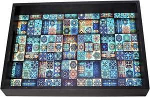 Bandeja DE SERVICIO DE MADERA hecha a mano bandeja de aperitivos decorativa pintada a mano hecha de material MDF por HF CRAFTS - Product Image 5