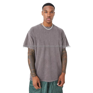 Venta al por mayor OEM personalizado Vintage de alta calidad de peso pesado ácido lavado camiseta para hombres gota hombro ácido lavado camisetas para hombres - Product Image 1