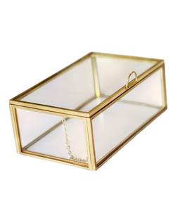 Boîte à bijoux en laiton et verre avec un design élégant parfait pour les cadeaux, la décoration de vanité de bijoux et l'utilisation quotidienne - Product Image 2