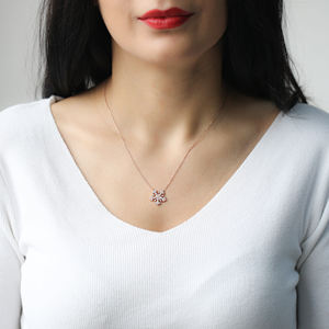 Colgante hecho a mano de Plata de Ley 925 para mujer, diseño de copo de nieve, collar con abalorio de piedra de circón para compromiso, boda, fiesta turca - Product Image 3