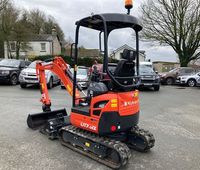 Miniexcavadora Kubota U17-3a de 1.7 Toneladas, Excavadora Compacta con Giro de Cola Cero y Cucharón para Construcción Agrícola