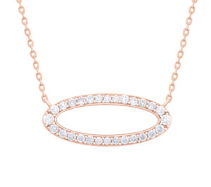 สร้อยคอจี้ทองขาวแท้ทรงกลมหรูหราทันสมัยสำหรับผู้หญิงมีหลายแบบ - Product Image 3