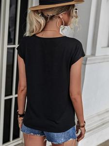 <b>Women's</b> Custom O-Neck <b>T</b>-<b>Shirt</b> Eco-Friendly Cotton Polyester New Style Casual Wear Wholesale Price - Product Image 2