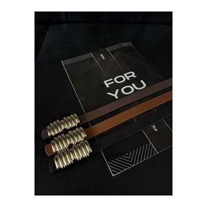 Ceinture fine pour femme avec boucle de créateur, ceinture pour veste, ceinture pour chemise, ceinture pour robe - Noir-brun-marron - Product Image 1