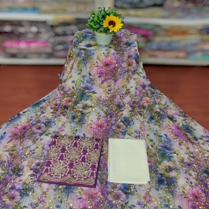 Robe de soirée élégante pour femmes, dernière robe de luxe Fransawi Dirac en jacquard uni à fleurs et à perles, tenue de mariage pour le Nouvel An - Product Image 1