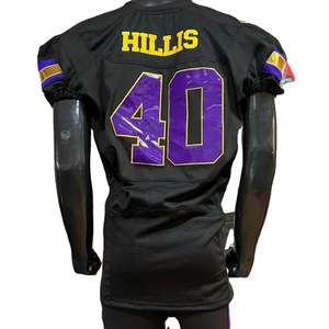 Camiseta de fútbol americano foto Real transpirable de talla grande bordado estirable aparejos de sarga sublimación pantalones integrados personalizados - Product Image 1