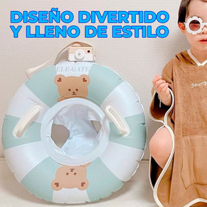 Bouée gonflable Donut pour enfants avec poignées et filet pour les jambes, pratique pour les baignoires et les sièges de bain - Product Image 6