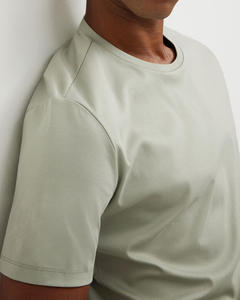 Camisetas de tela de la mejor calidad, camiseta informal de manga corta de algodón 100% de gran tamaño para hombre con logotipo personalizado y bordado - Product Image 5