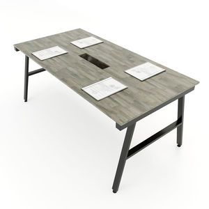 SFAC009 Modern Design Small Meeting <b>Table</b> Wood and 2-legged Steel 'A' Frame - Product Image 3