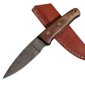 มีดล่าสัตว์เหล็กดามัสกัสทำด้วยมือมีขนาดกำหนดเองด้ามจับไม้ที่สะดวกสบาย S48คุณภาพระดับพรีเมียม - Product Image 1