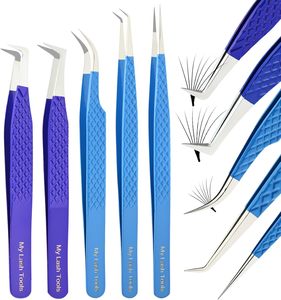 Nouvelle fibre pointe pince à cils pince à cils pince à cils applicateur d'extension de cils japonais en acier inoxydable poignée antidérapante 45 90 degrés - Product Image 4