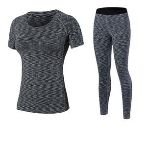 T-shirt de Yoga serré pour femmes, vêtements de Sport, suture, pantalon de course, Compression, survêtement, nouvelle collection - Product Image 2