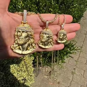 Collar de hombre Hip-Hop de plata de oro nuevo con colgante de Jesús Diamantes de moissanita completos para regalo de Fiesta infantil - Product Image 2