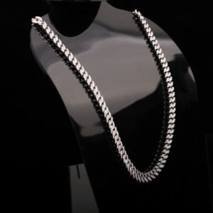 8mm Moissanite & Iced Diamond Cuban Link Chain Solide 925 Sterling Silver Hip Hop Collier Miami Style Body Jewelry Hip Hop Style - Product Image 6