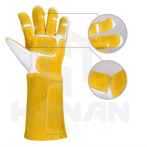 Guantes de soldadura de cuero dividido de vaca Premium resistentes al fuego equipo de soldador Industrial barato guantes de protección de manos - Product Image 4