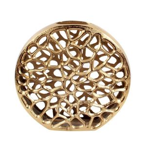 Vase à fleurs fait à la main en fonte d'aluminium avec finition en laiton naturel Vase à fleurs décoratif pour la maison personnalisé petit - Product Image 2