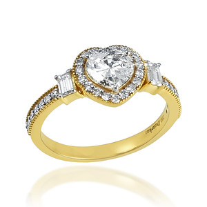 แหวนหัวใจอัญมณี925เงินสเตอร์ลิงดีไซน์ไม่เหมือนใครเครื่องประดับชุบทอง - Product Image 4