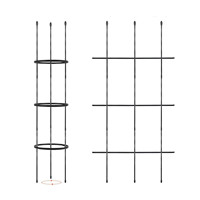 Trellis Taman Persegi Panjang Modern Multifungsi Berbahan Besi Cat, Kekuatan 6mm, Mudah Dirakit, 1 Buah, Penyangga Tanaman