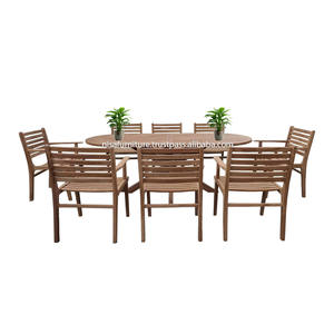 Modern Style Teak <b>Wood</b> Patio <b>Garden</b> Furniture Lightweight <b>Chairs</b> with Oval Dining <b>Table</b> for Hotel Usel From Indonesia - Product Image 3
