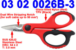 OEM ODM 150 mm Ciseaux d'électricien Lames en acier inoxydable 50 sq mm Encoche à dénuder Fournisseur durable de Taiwan - Product Image 2