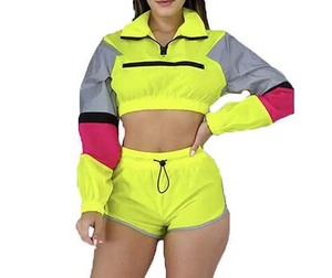 Conjunto de Pantalones Cortos y Chaqueta Cortavientos con Botones Bordados Personalizados de Alta Calidad para Mujer, Venta al Por Mayor 2025, Personalización en Línea - Product Image 4