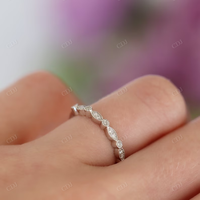 Banda de boda de oro amarillo de 14k personalizada, banda de compromiso de diamante Natural redondo de lujo, joyería a juego de media eternidad para él