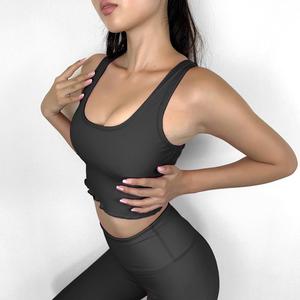 Workout Gym Fitness Wear 2 Piece Active Cross Waist Shorts <b>Leggings</b> Crop Top Yoga Suit Set for Women - Product Image 3